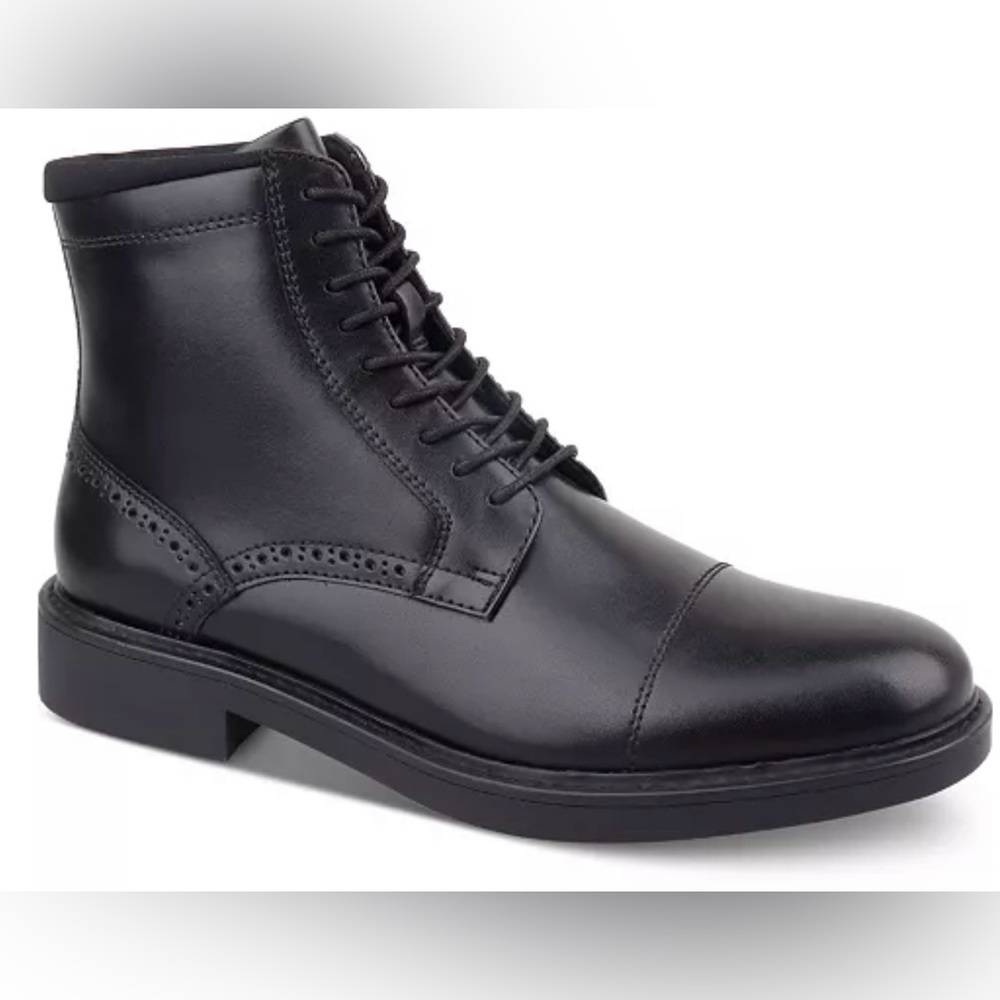 Alfani Men's Black Leather Lace-Up Boots
